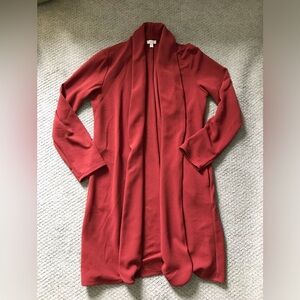Burnt Orange Longline Blazer Cardigan w/ Pockets